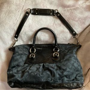 Coach Ashley Signature Black Satin F15443